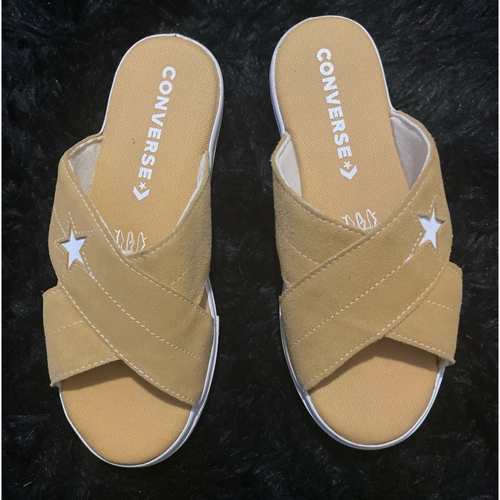 Leather converse slips size 8